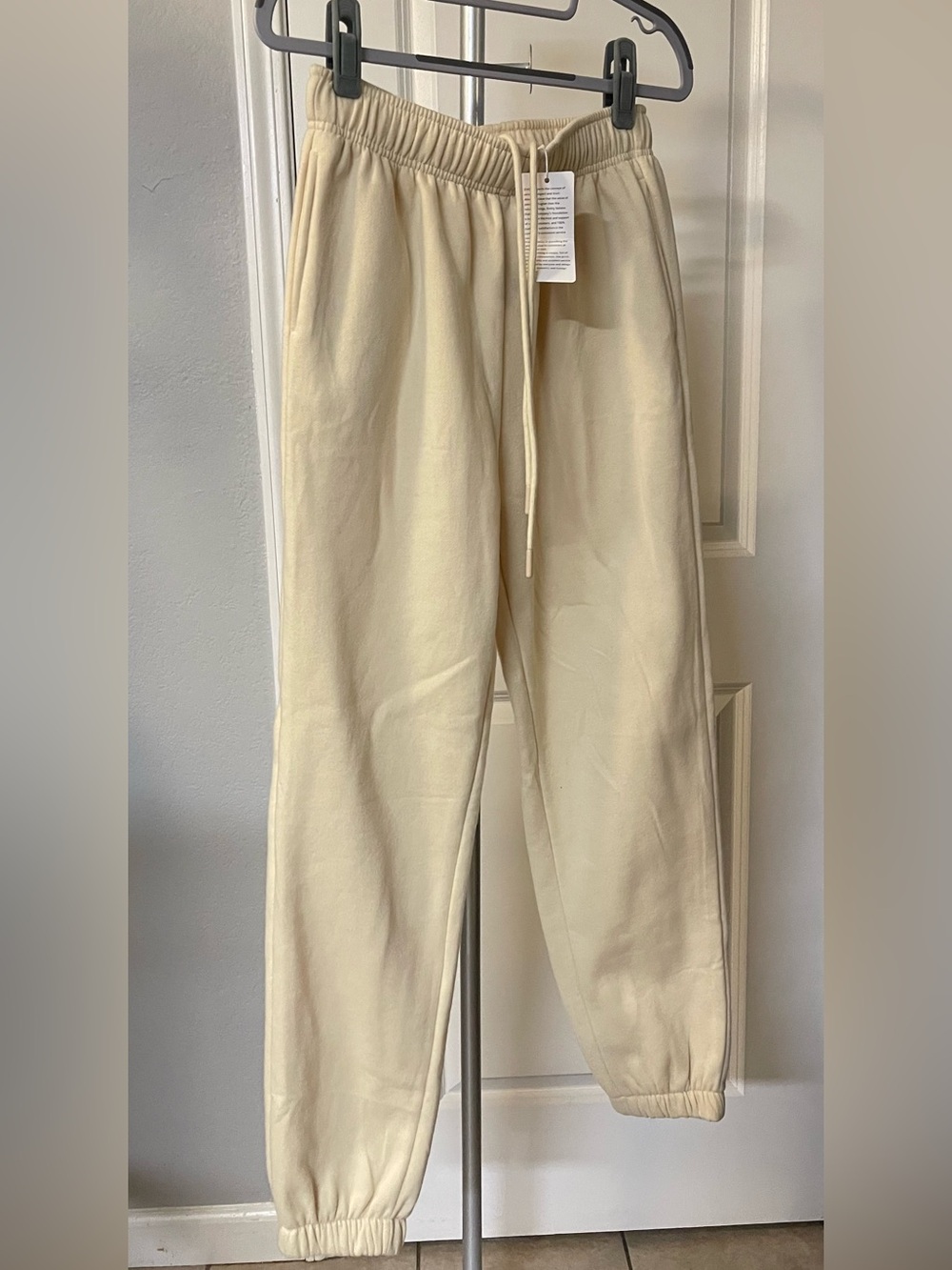 Vanilla beige Cream Drawstring Jogger Pants